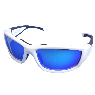 White frame blue color lens