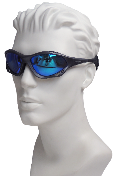 Gray Iron frame blue color lens