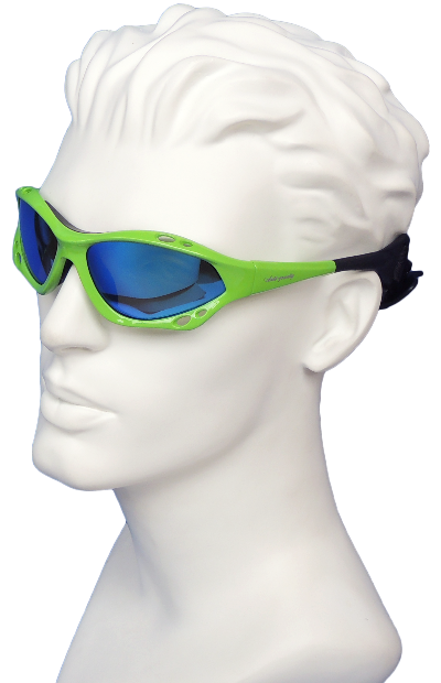 Green frame blue color lens