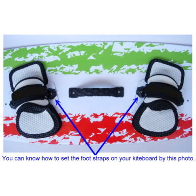 Foot straps + pads of kiteboard