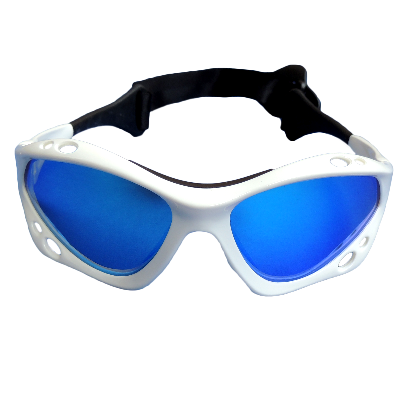 White frame blue color lens